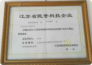 Private technology enterprises in Jiangsu Province